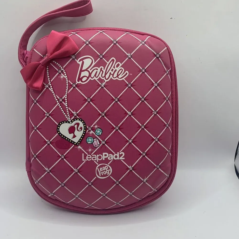 LeapFrog LeapPad 2 Barbie Case Hard Shell Travel Case Pink With 4 Games